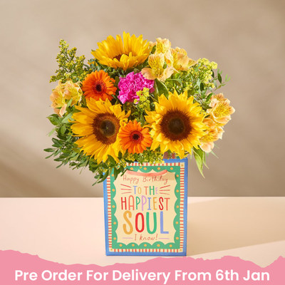 Happy Birthday to the Happiest Soul Bouquet & Gift Bag