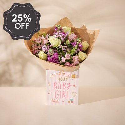 Baby Girl Bouquet in Gift Bag