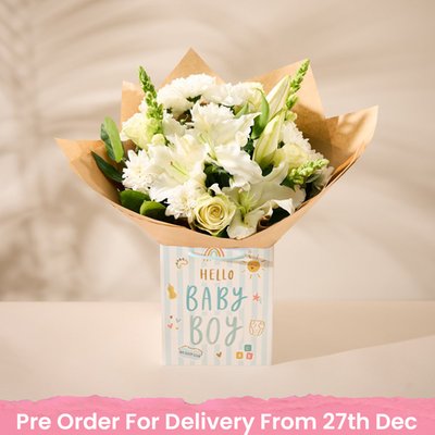 Baby Boy Gift Bag with Bouquet