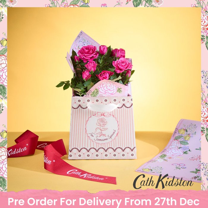 Cath Kidston You Are My Happy Cerise Rose & Gift Bag