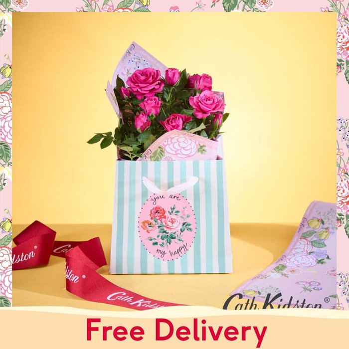 Cath Kidston You Are My Happy Cerise Rose & Gift Bag