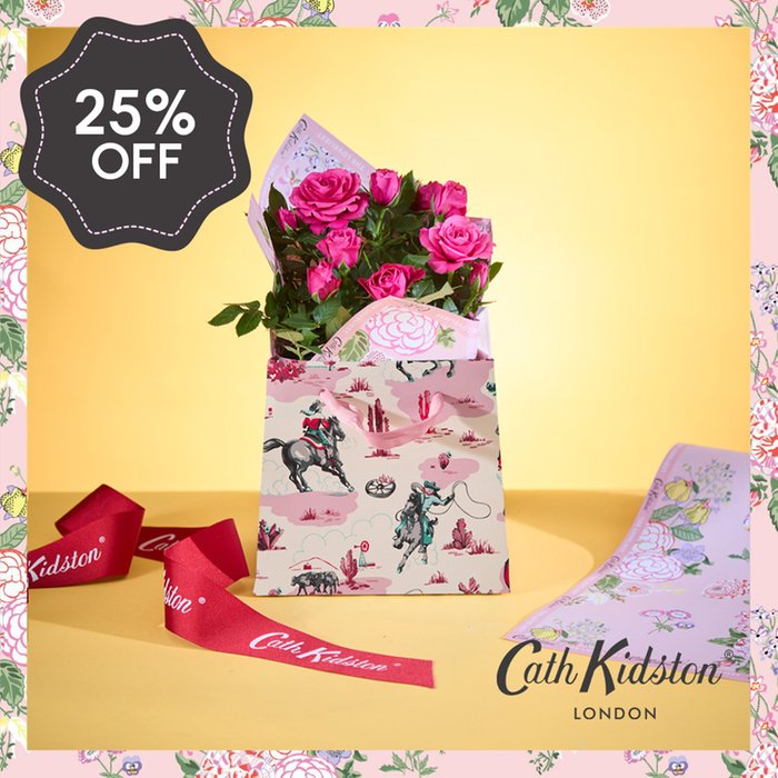 Cath Kidston You Are My Happy Cerise Rose & Gift Bag