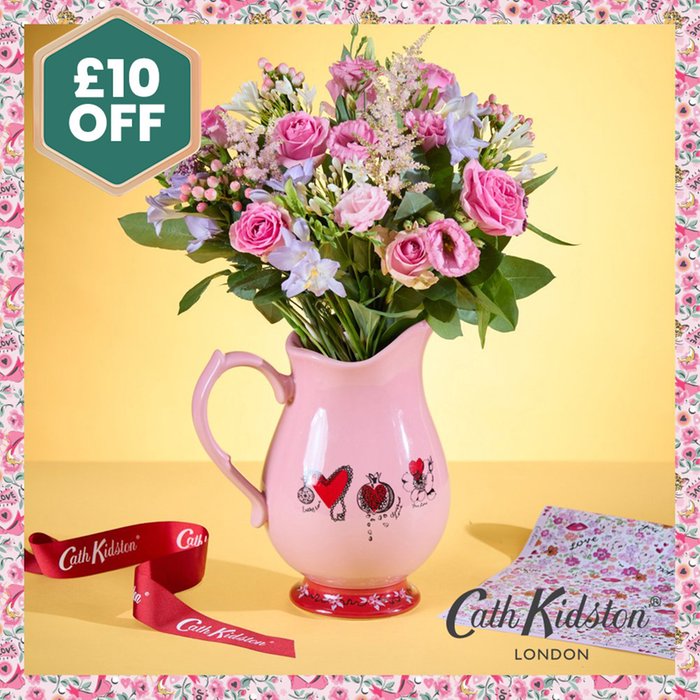 Cath Kidston Wonderful Anniversary Bouquet and Pink Jug Gift Set