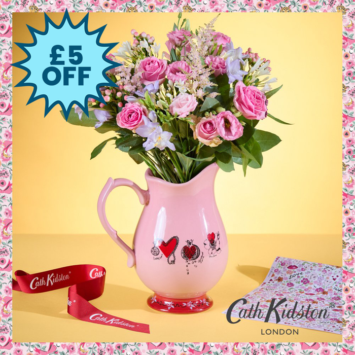 Cath Kidston Wonderful Anniversary Bouquet and Pink Jug Gift Set