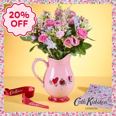 Cath Kidston Wonderful Anniversary Bouquet and Pink Jug Gift Set