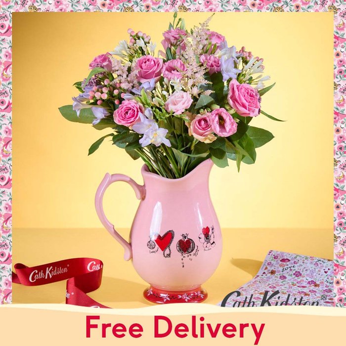 Cath Kidston Wonderful Anniversary Bouquet and Pink Jug Gift Set