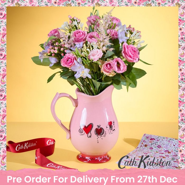 Cath Kidston Wonderful Anniversary Bouquet and Pink Jug Gift Set