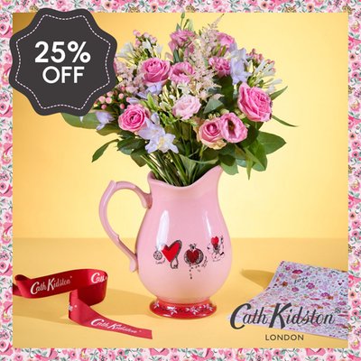 Cath Kidston Wonderful Anniversary Bouquet and Pink Jug Gift Set