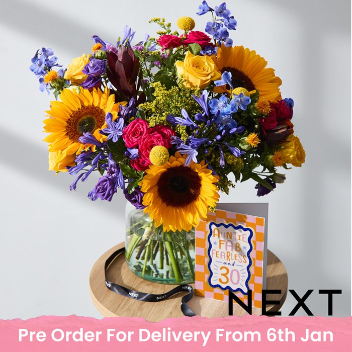 NEXT Sunflower, Rose & Delphinium Bouquet