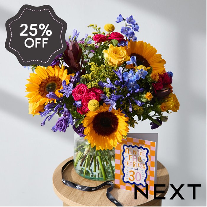 NEXT Sunflower, Rose & Delphinium Bouquet