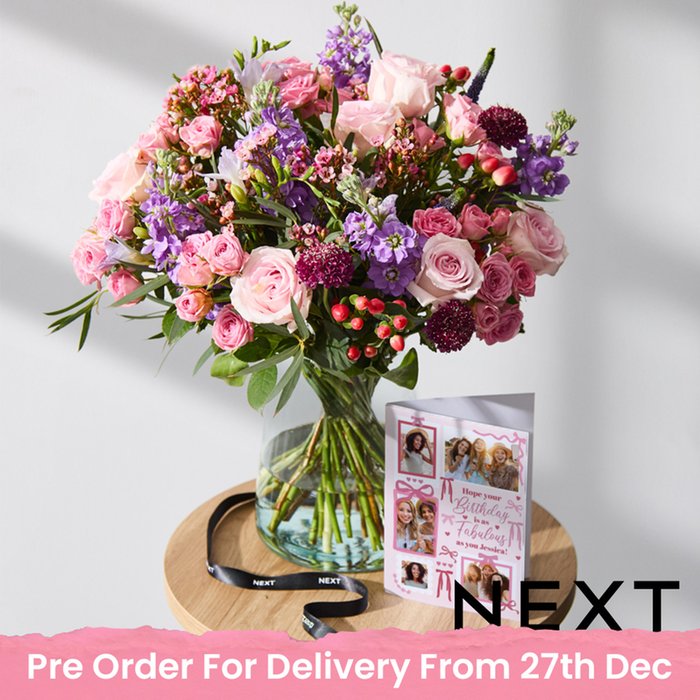 NEXT Rose and Lilac Stocks Bouquet