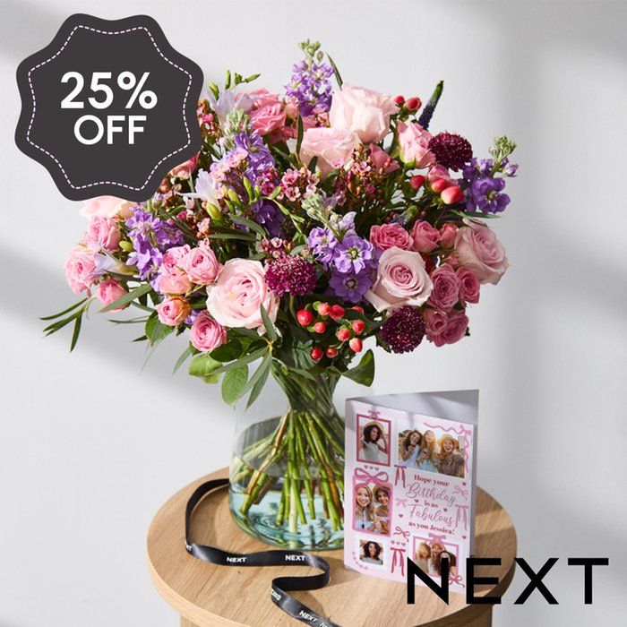 NEXT Rose and Lilac Stocks Bouquet