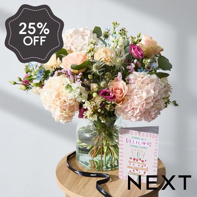 NEXT Pink Hydrangea & Peach Rose Bouquet