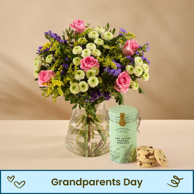 For a Special Grandma Bouquet & Biscuits Gift Set