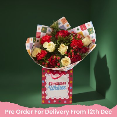 Yuletide Roses in Gift Bag