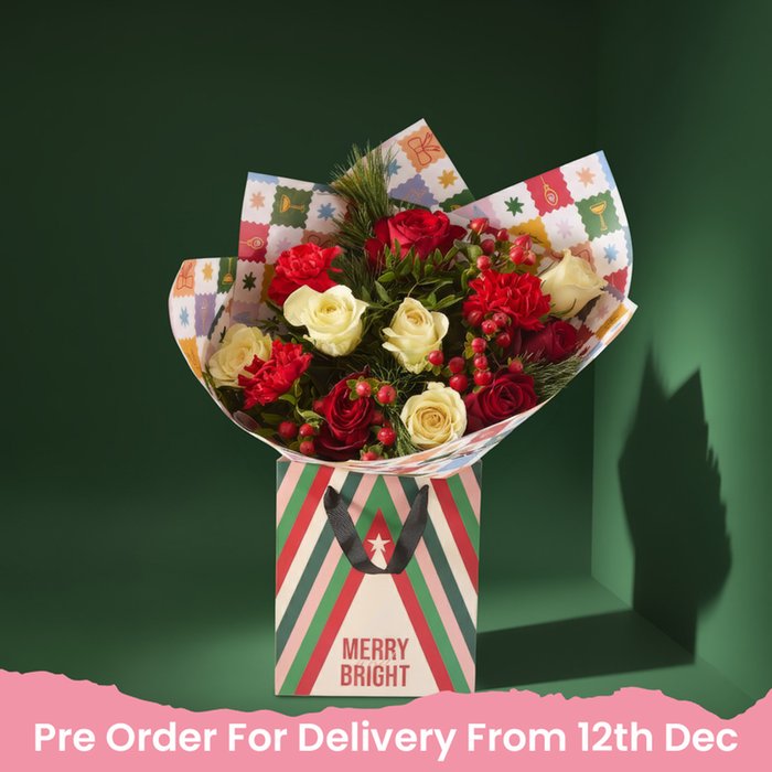 Merry & Bright Yuletide Roses Gift Bag