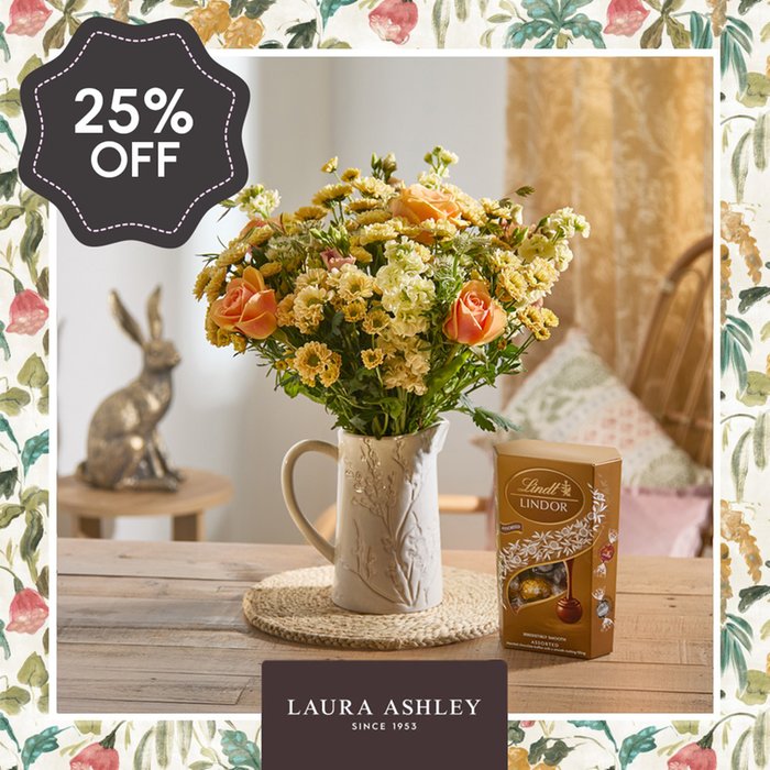 Laura Ashley The Golden Hour Bouquet with Lindt Truffles Gift Set
