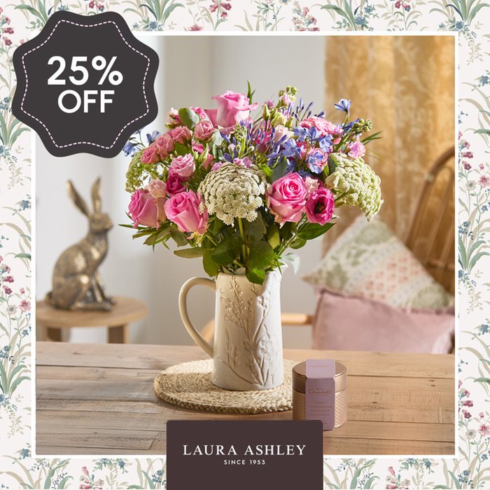 Laura Ashley The Mosedale Bouquet with Hotel Chocolat Champagne Truffles Gift Set