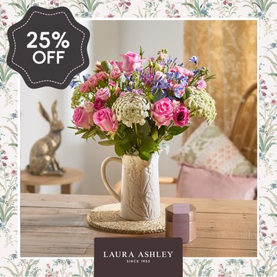 Laura Ashley The Mosedale Bouquet with Hotel Chocolat Champagne Truffles Gift Set