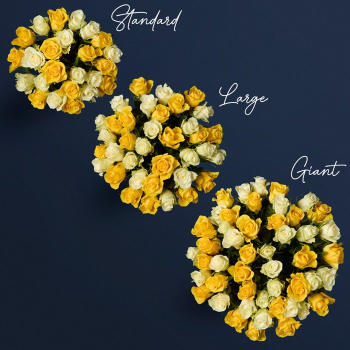 Yellow & White Mixed Rose Bouquet