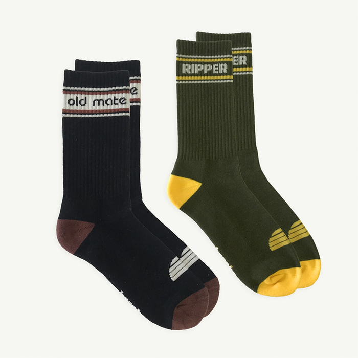 Banabae Old Mate and Ripper Crew Sock Pack