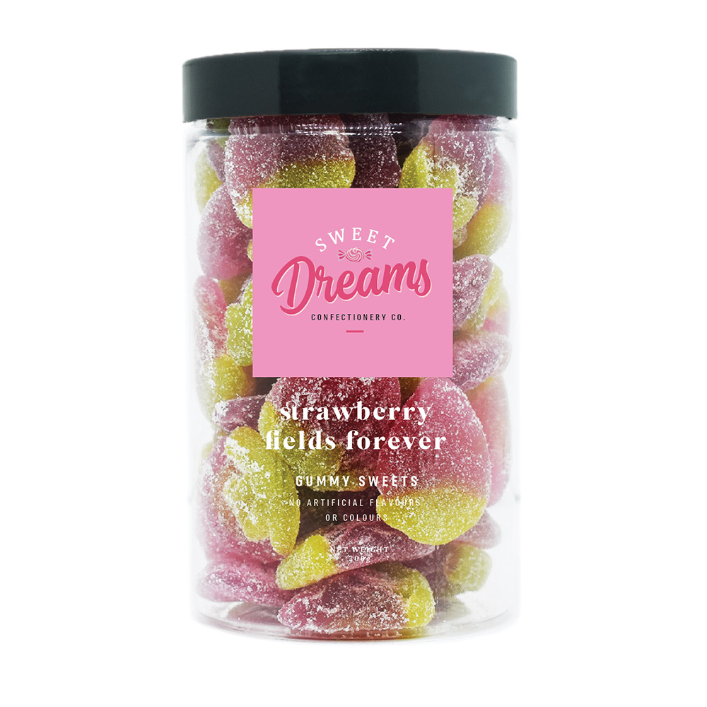 Strawberry Fields Forever Lolly Jar 360g | Moonpig