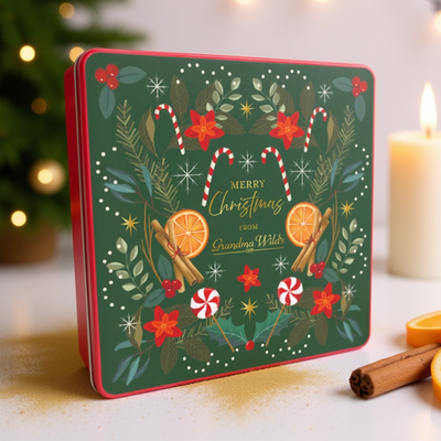 Grandma Wild's Christmas Candycane Tin 400g