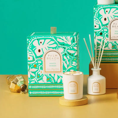 White Woods Candle & Diffuser Gift Set by Palm Beach Collection