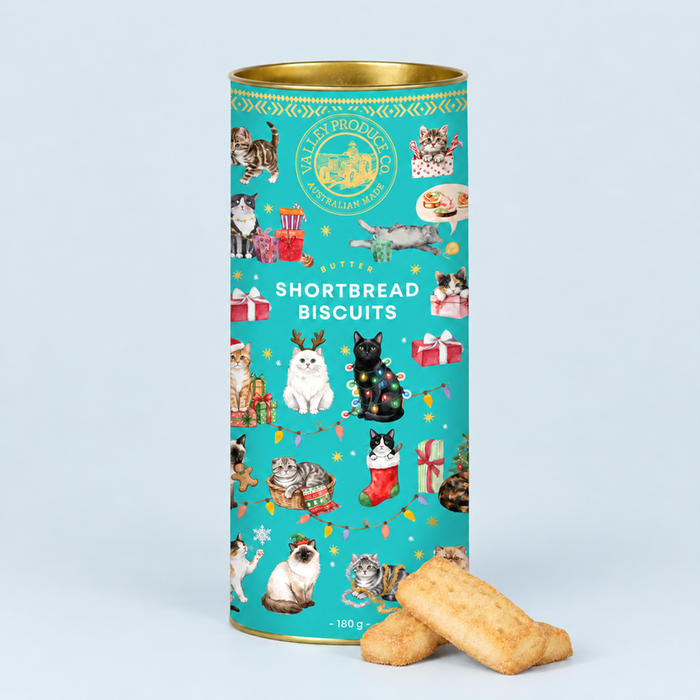Christmas Cats Shortbread Tube 180g