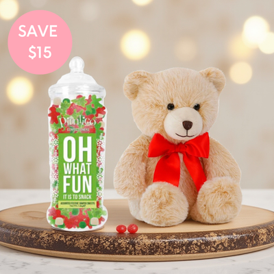 Christmas Lolly Jar & Little Theo Cuddlington Bear