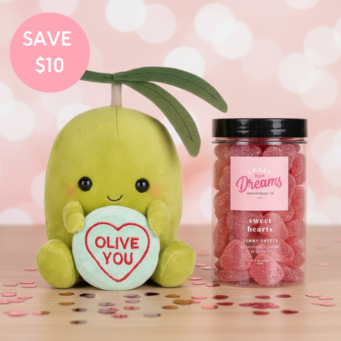 Olive You Soft Toy & Sweet Hearts Lollies Gift Set