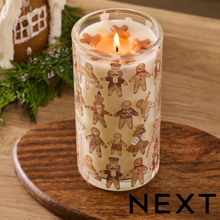 NEXT Gingerbread Pillar Candle 