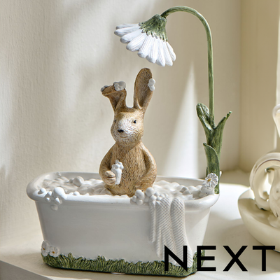NEXT White Rosie Rabbit Spa Bath Ornaments