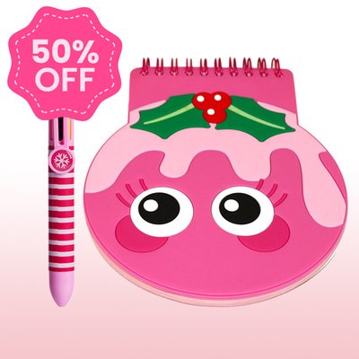 Christmas Pud Jotter & Pens Bundle 