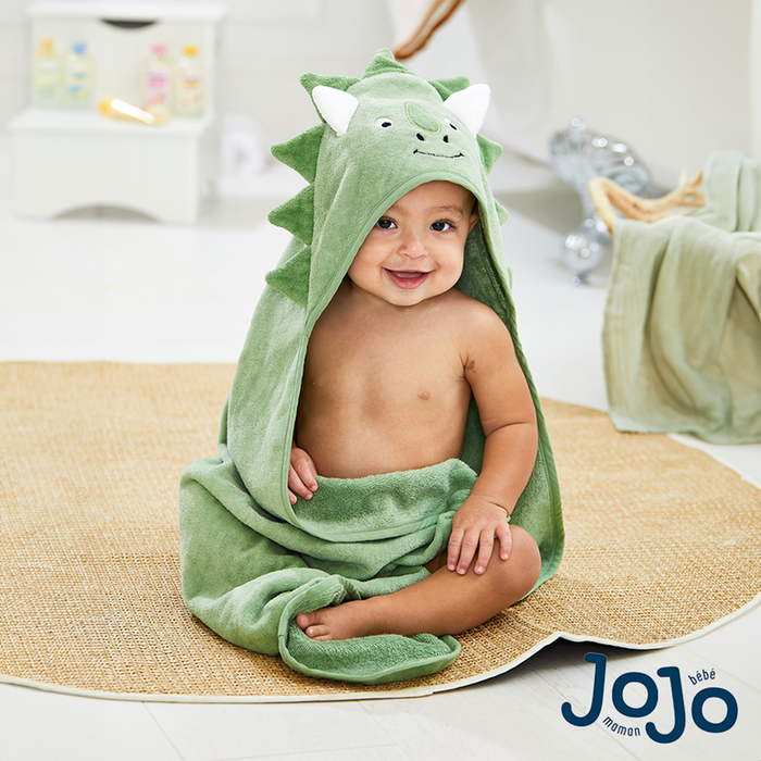 JoJo Maman Bébé Green Dinosaur Hooded Towel