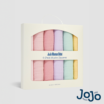 JoJo Maman Bébé Pastel Muslin Squares 6-Pack