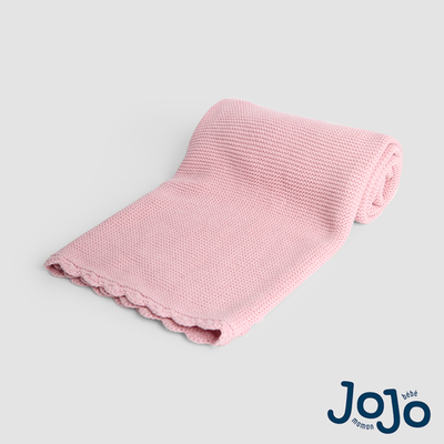 JoJo Maman Bébé Dusky Pink Scalloped Edge Blanket