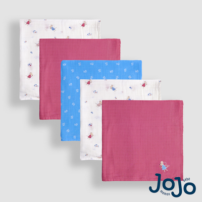 JoJo Maman Bébé Fairy Mouse Embroidered Muslins 5-Pack