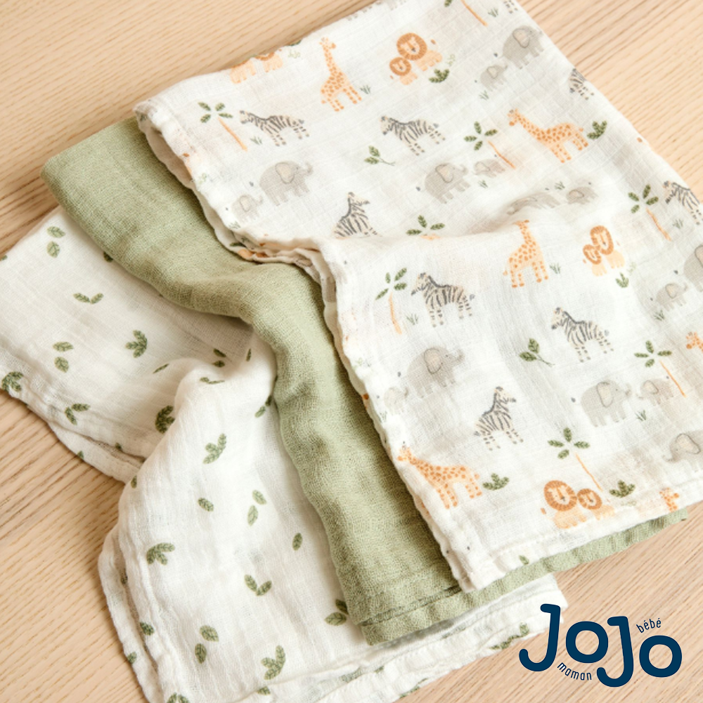Jojo Maman Bebe Jojo Maman BÃ©bÃ© 3-Pack Safari Muslin