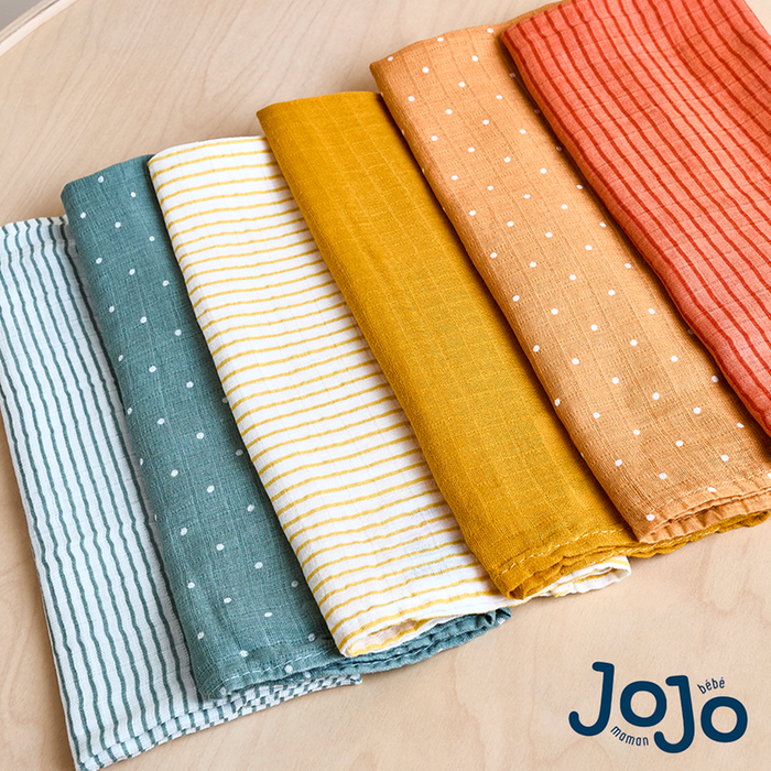 JoJo Maman Bébé 6-Pack Patterned Muslins