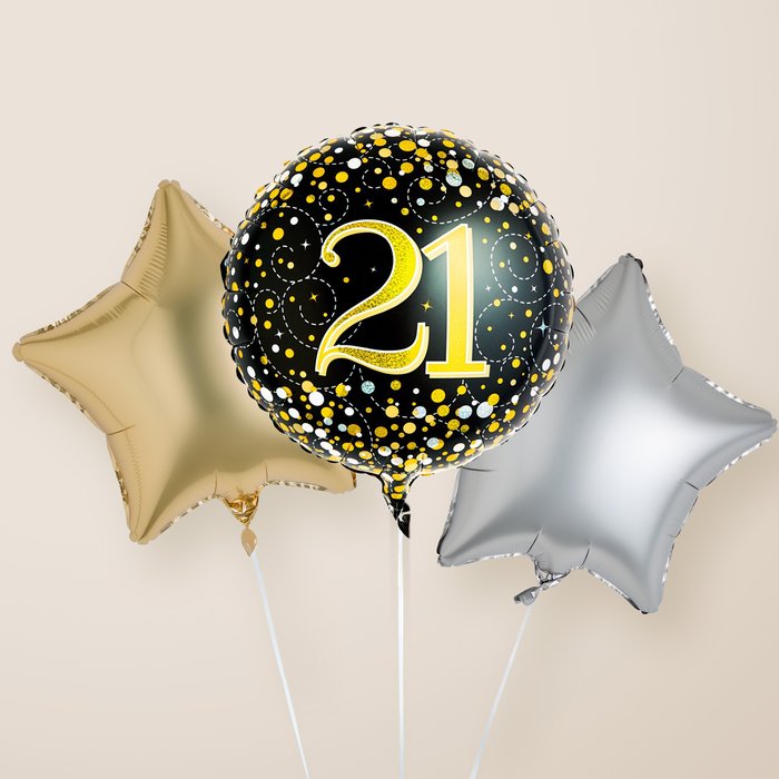 Happy 21st Birthday Balloon Trio