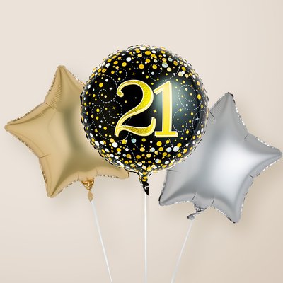 Happy 21st Birthday Balloon Trio