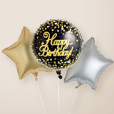 Happy Birthday Stars Balloon Trio