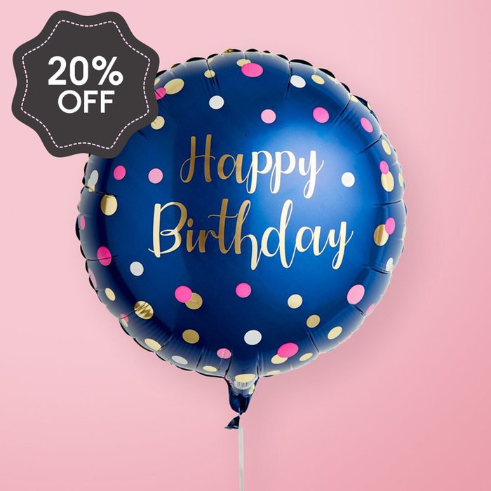 Happy Birthday Navy Balloon