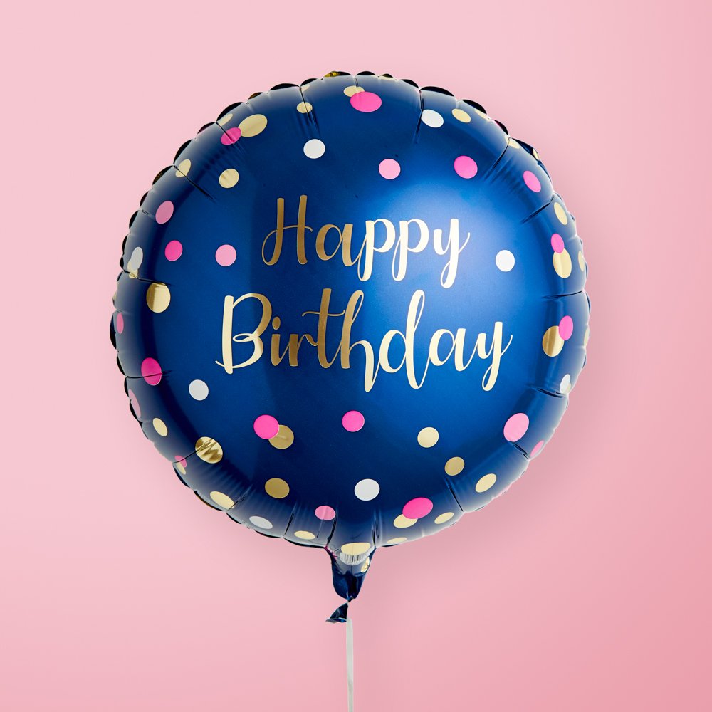 Moonpig Happy Birthday Navy Balloon