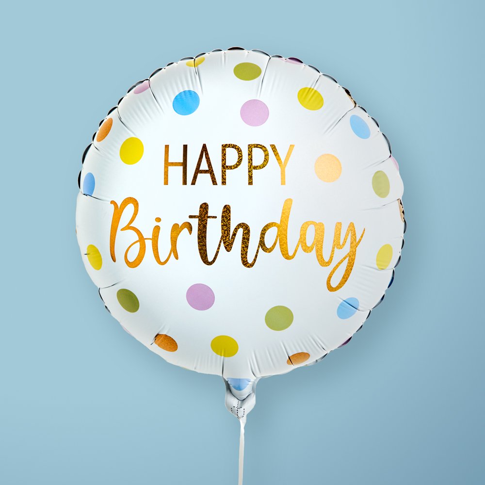 Moonpig Happy Birthday Pastel Dots Balloon