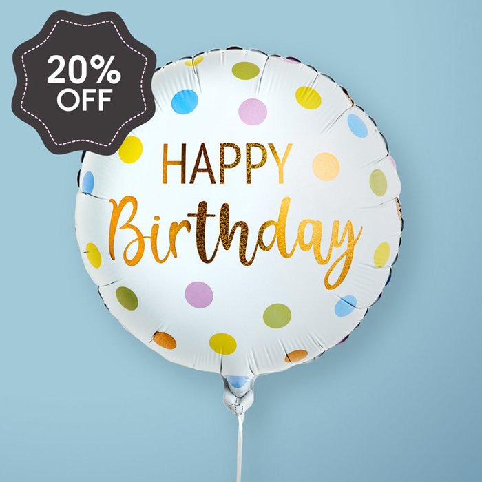 Happy Birthday Pastel Dots Balloon