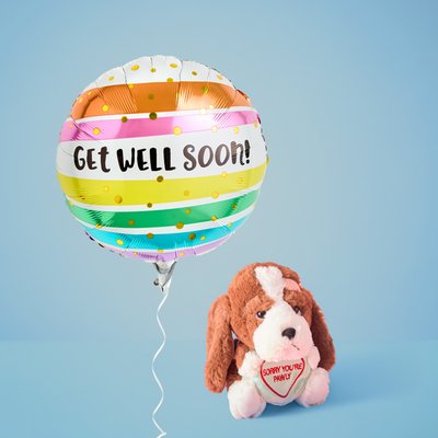 Get Well Soon Balloon and Plush Gift Set 