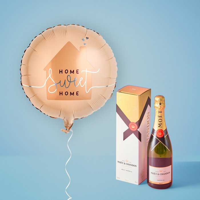 New Home Balloon and Moet Champagne Gift Set