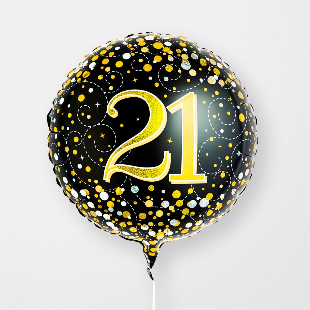 Moonpig 21st Birthday Black & Gold Balloon